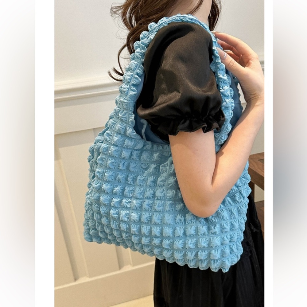 Blue Textured Women's Bag